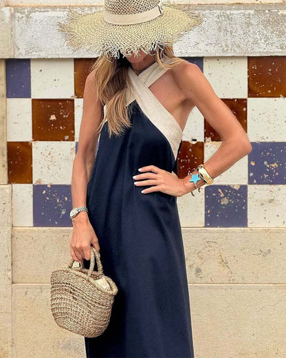SIENNA | Abito Elegante con Schiena Scoperta e Collo Incrociato alla Moda