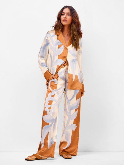 Completo Golden Leaf – Camicia Oversize e Pantaloni Coordinati