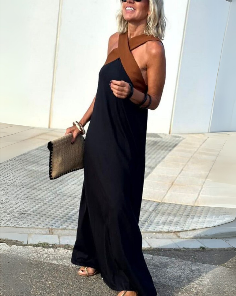 SIENNA | Abito Elegante con Schiena Scoperta e Collo Incrociato alla Moda