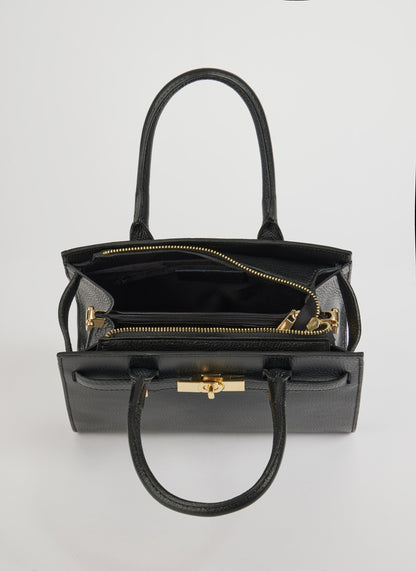 Borsa Grace in pelle Togo Nera
